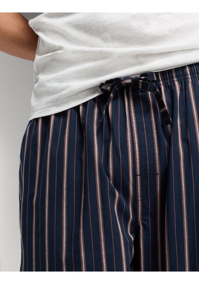 Marks & Spencer Saf Pamuklu Çizgili Pijama Takımı T07000587 Gri