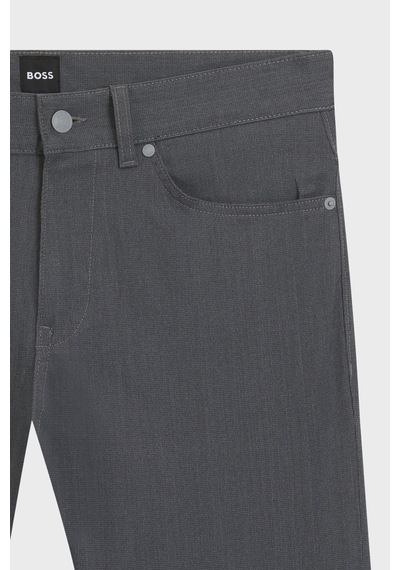 Boss Pamuklu Slim Fit Normal Bel Düz Paça Pantolon Erkek Kot Pantolon 50551419 047 Gri