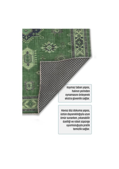 Dekoratif Halı Kaymaz Taban Leke Tutmaz Yıkanabilir Kilim Özel Ölçü Salon Halısı 3025-1 Çok Renkli