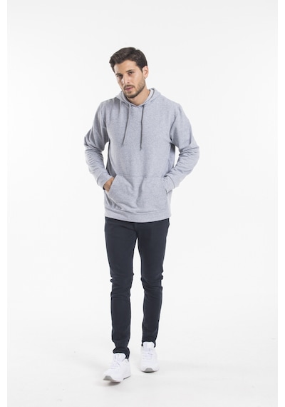 Süperlife Erkek Kapşonlu Regular Fit İnce Sweatshirt Spr 20k55 Gri Melanj