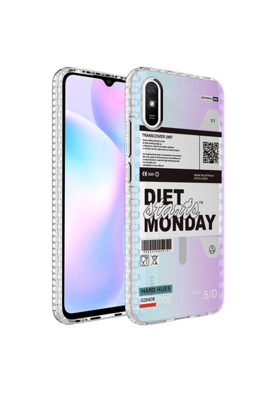 Xiaomi Redmi 9a Kılıf Airbag Kenarlı Renkli Desenli Silikon Zore Elegans Kapak NO5