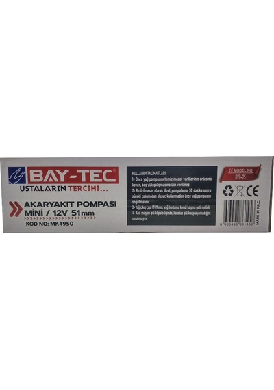 Bay-tec Akaryakıt Dalgıç Pompası Mini / 12v 51 Mm