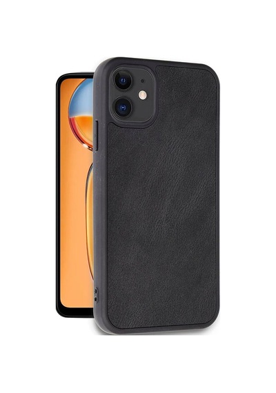 Apple iPhone Uyumlu 11 Kılıf Aras Deri Kapak - Siyah Evimdeyokyok