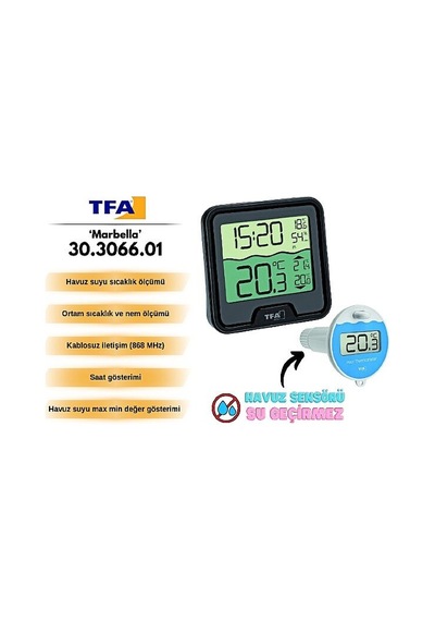 Tfa 30.3066.01 Marbella Havuz Sıcaklık Ölçer