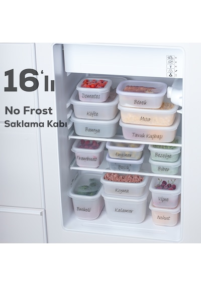 Porsima 1046 No-Frost Saklama Kabı Beyaz 16'lı
