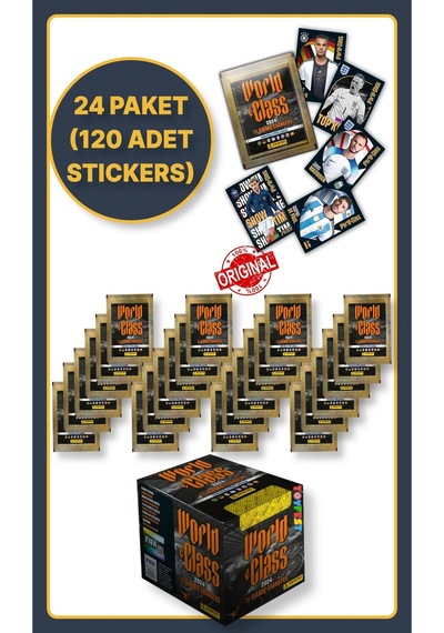 Panini Fifa World Class Koleksiyon Futbolcu 2024 Sticker Çıkartmaları + 24 Paket 120 Adet Sticker