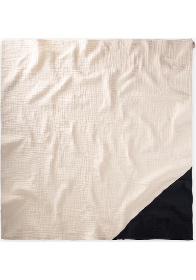 Cigit Üçgen Köşeli Çift Kat Battaniye 85x90 Cm Ham Füme Krem