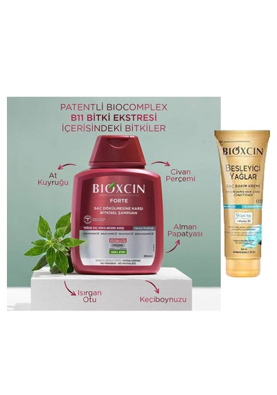 Yoğun Dökülme Karşıtı Bitkisel Forte Şampuan Seti 3 X 300 Ml + Besleyici Yağlar Saç Kremi Tüm Saçlar