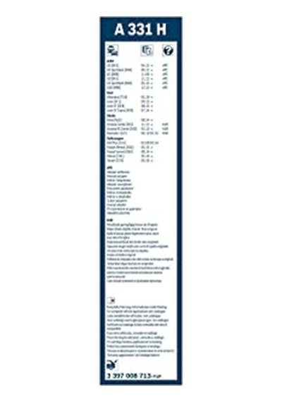Bosch Arka Cam Sileceği - 330 Mm Vw Volkswagen Passat Variant 2019-2021 Cb5 A331h