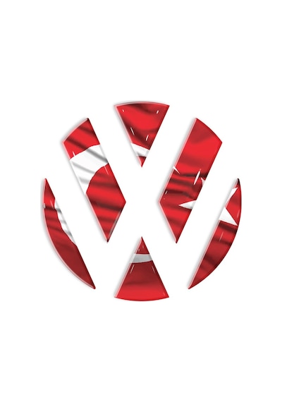 Volkswagen Arka Bagaj Logo Türk Bayrak 3D Iç Sticker