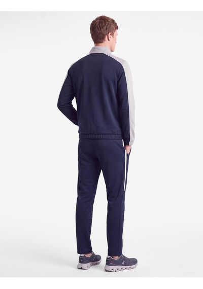 Koton Uzun Kollu Renk Kontrastlı Cepli Dik Yaka Fermuarlı Spor Sweatshirt Lacivert 7wam70029nk