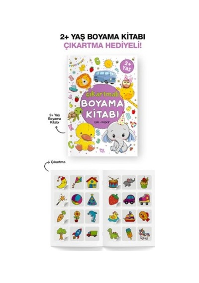 Çıkartmalı Boyama Kitabı 2 Yaş + - Yqbx-714359