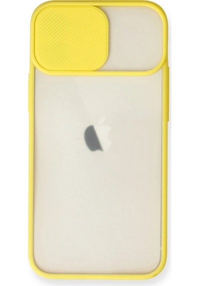 Newface Apple iPhone Uyumlu 11 Kılıf Palm Buzlu Kamera Sürgülü Silikon Semeglbl - 64 - Sarı