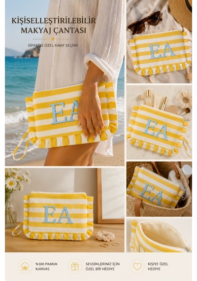 Beige & Stone Kişiye Özel Harf Detaylı Sarı Çizgili 17x29 Cm Volanlı Clutch & Portföy Çanta Kadın El Çantası Sarı - 896104825 Sarı Beige & Stone Kişiye Özel Harf Detaylı Sarı Çizgili 17x29 Cm Volanlı Clutch & Portföy Çanta Kadın El Çantası Sarı - 896104825 Sarı