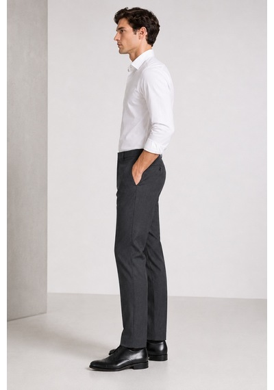 Bihan Store Erkek Düz Kesim Zeta Gabardin Kumaş Slim Fit Pantolon 2026-füme