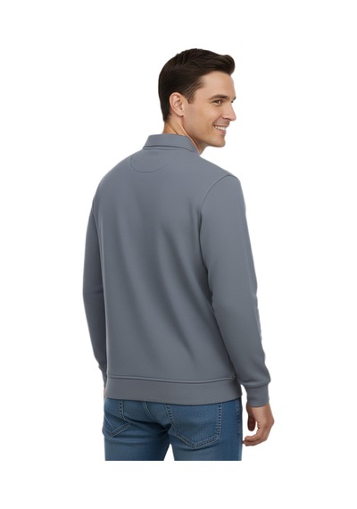 Raymons Erkek Gömlek Yaka Petek Doku Cepli Regular Fit Sweatshirt Bgl-st04956 Gri