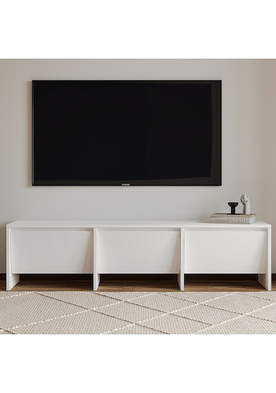 Laris 160 Cm 3 Kapaklı Tasarım Tv Sehpası Beyaz