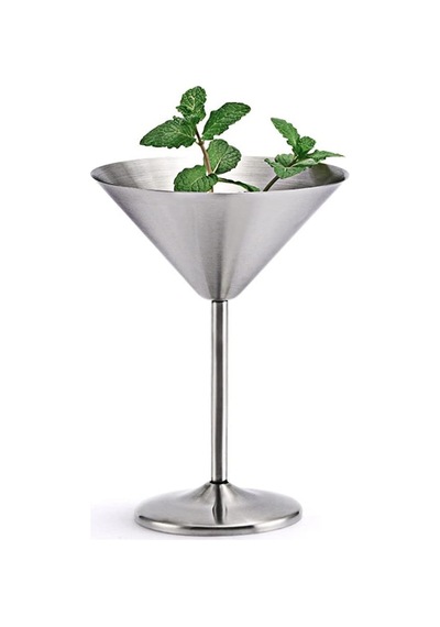 304 Paslanmaz Çelik Martini Kokteyl Bardağı Yüksek Tabanlı Şarap Kadehi Şarap Kadehi Metal Bar Ktv Şampanya Bardağı E