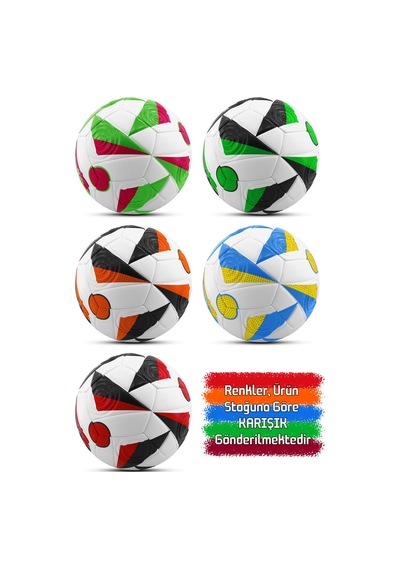 Telvesse Futbol Topu Avrupa Temalı Pompalı Set Sert Zemin Halı Saha Futbol Topu No:5 021 Çok Renkli