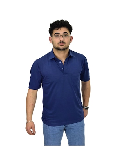 Erkek Gömlek Yaka Tişört T6064 Bgl-st04541 İndigo