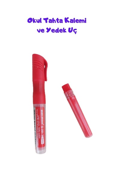 Okul Beyaz Tahta Kalemi, Yedek Uçlu Kırmızı