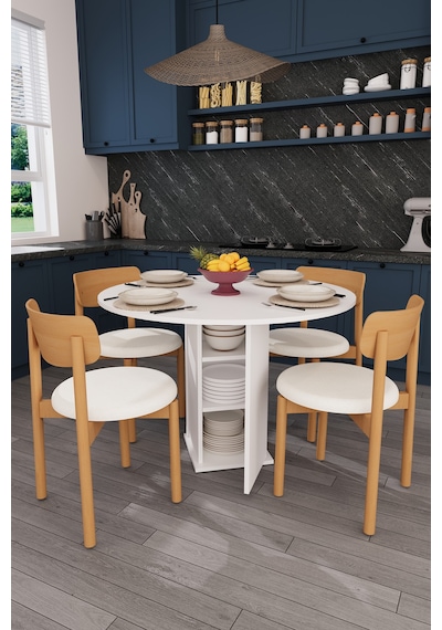 Modern Dolaplı 4 Kişilik Mutfak Yemek Masası Ve Sandalye %100 Mdf Mutfak Yemek Odası Masası Takımı Ymt04 Beyaz Modern Dolaplı 4 Kişilik Mutfak Yemek Masası Ve Sandalye %100 Mdf Mutfak Yemek Odası Masası Takımı Ymt04 Beyaz