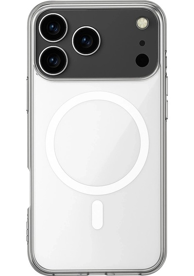 Apple Uyumlu iPhone 17 Pro Kılıf Magsafe Özellikli Şeffaf Silikon Kapak Şeffaf