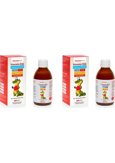 İmuneks Farma Kids Multi Vitamin Ve Mineraller İçeren Sıvı Takviye Edici Gıda 2 x 250 ML