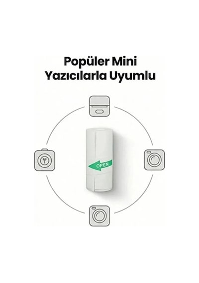 Zenvia 13 Lü Mini Yazıcı Termal Rulo Seti Çocuk Kamera Baskı Kağıdı 5 Yapışkanlı 5 Düz Beyaz 3 Renkli Znv2
