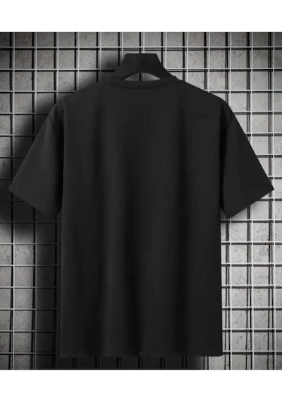 Kozia Outdoors Malkoçbey Siyah Baskılı Oversize Unisex Basic O Yaka T-shirt SIYAH