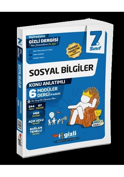 Gizli Yayınları 7. Sınıf Sosyal Bilgiler Müfredatın Gizli Dergisi Maarif Model