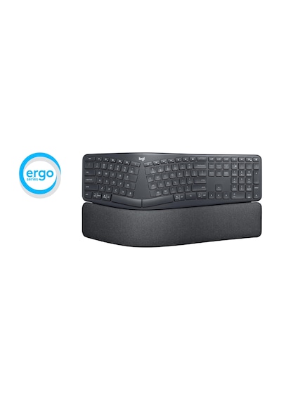 Logitech Ergo K860 - Bölünmüş Tuş Düzenine Sahip Kablosuz Ergonomik Klavye, It Qwerty - Grafit