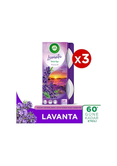 Oda Kokusu Stick Up Dekoratif Jel Lavanta 3'lü Paket Lavanta
