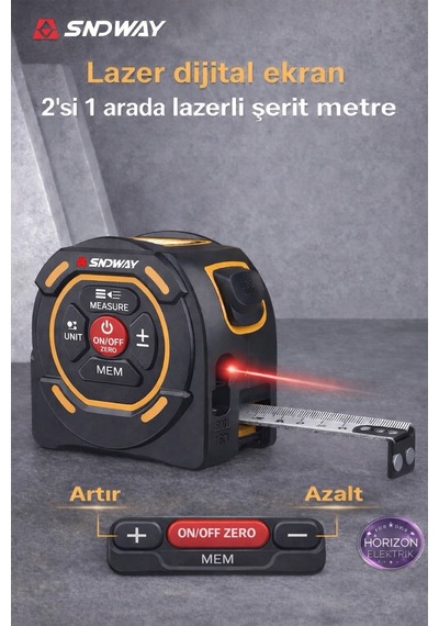 Sndway Sw-tm60a Lazer Mesafe Ölçerli Şerit Metre 5 Metre