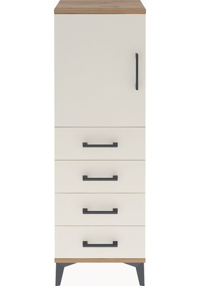 Arges Dolap 2 Raflı 4 Çekmeceli Tek Kapaklı 44x30x134 Çam-aytaşı Çam