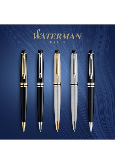 Waterman Expert Paslanmaz Çelik Krom Tasarımlı Tükenmez Kalem, Or Çok Renkli