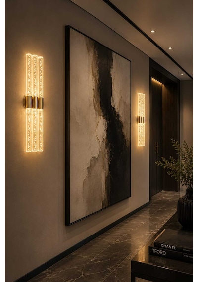 Bubbleflux Trio Large 51 Cm Modern Tasarım Led Aplik - Duvar Lambası - Gold - Pilli - Günışığı Altın