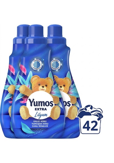 Şeylişeyler - Yumoş Ekstra Konsantre Çamaşır Yumuşatıcısı Lilyum 1008 Ml 42 Yıkama 3 Adet 3'lü Set