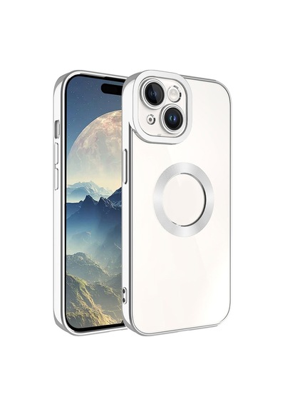 Apple Uyumlu iPhone 15 Kılıf Kamera Korumalı Logo Gösteren Zore Omega Kapak