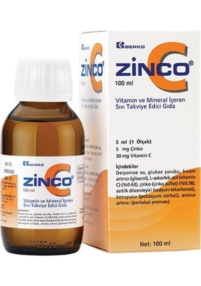 Zinco C Vitamini Sıvı Takviye Edici Gıda 100 ML