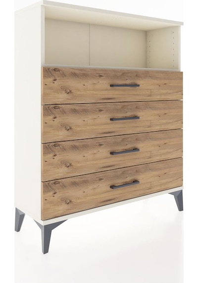 Arges Şifonyer Tek Raflı 4 Çekmeceli 88x30x106 Aytaşı-çam Aytaşı