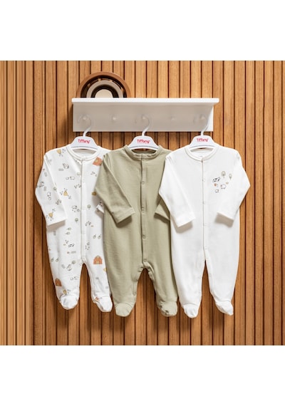 Tiffany Baby & Kids Tiffany Baby Farm Village Theme 3'lü Patikli Tulum 51040 Ekru