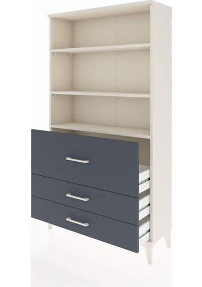 Arges Dolap 3 Raflı 3 Çekmeceli 88x30x163 Aytaşı-antrasit Aytaşı