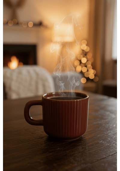 2 Adet El Yapımı 260 Ml Bordo Siyah Parlak Seramik Mug Çay Kahve Kupası Mıt1305 Bordo