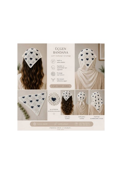 Örgü Bandana Çok Renkli - 921863743 Çok Renkli