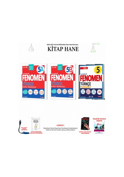 Fenomen 5. Sınıf Türkçe F5-112 5-112 3 Kitap Seti