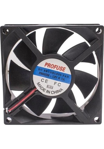 80x80x25mm 12V 0.10A Fan 2 Kablolu
