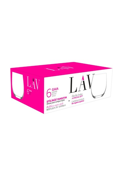 Lav Gaia Cam Viski Bardağı 6'lı 415 ml (Meşrubat/Kokteyl Bardağı )