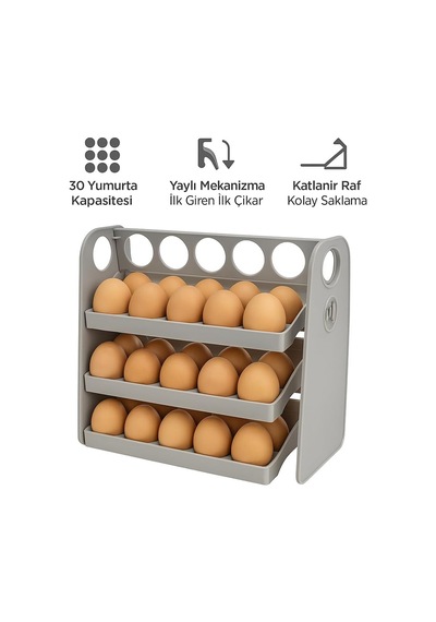 Buzdolabı Yumurta Organizeri 30 Hazneli, Katlanır Raflı, Yaylı Mekanizma & Tarih Kayıt Fonksiyonlu Yumurta Saklama Kutusu Çok Renkli Buzdolabı Yumurta Organizeri 30 Hazneli, Katlanır Raflı, Yaylı Mekanizma & Tarih Kayıt Fonksiyonlu Yumurta Saklama Kutusu Çok Renkli