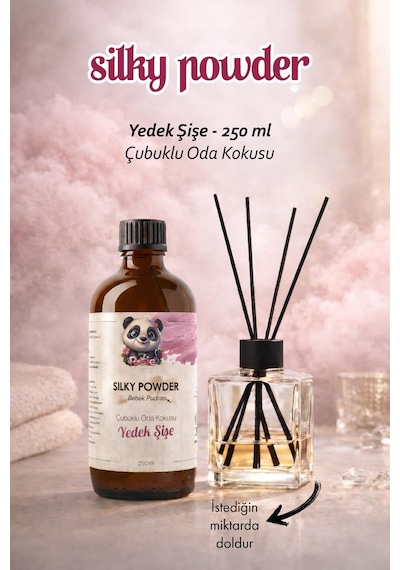 Rosie Silky Powder Çubuklu Oda Kokusu Yedek Şişe 250 Ml Pudramsı Ortam Kokusu, Reed Diffuser, Refill Fresh